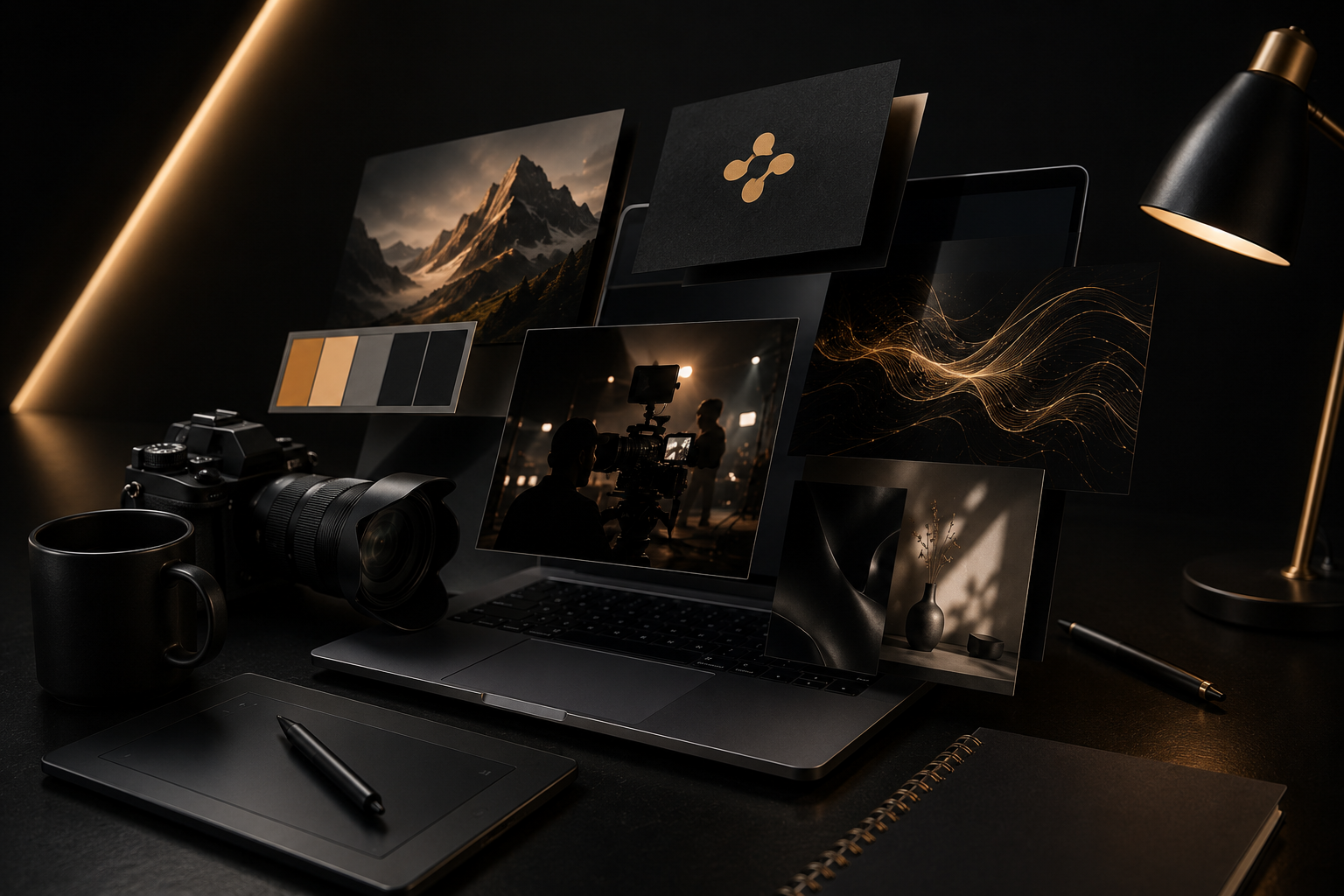 Creative content και premium digital design της Vimelai σε luxury dark αισθητική